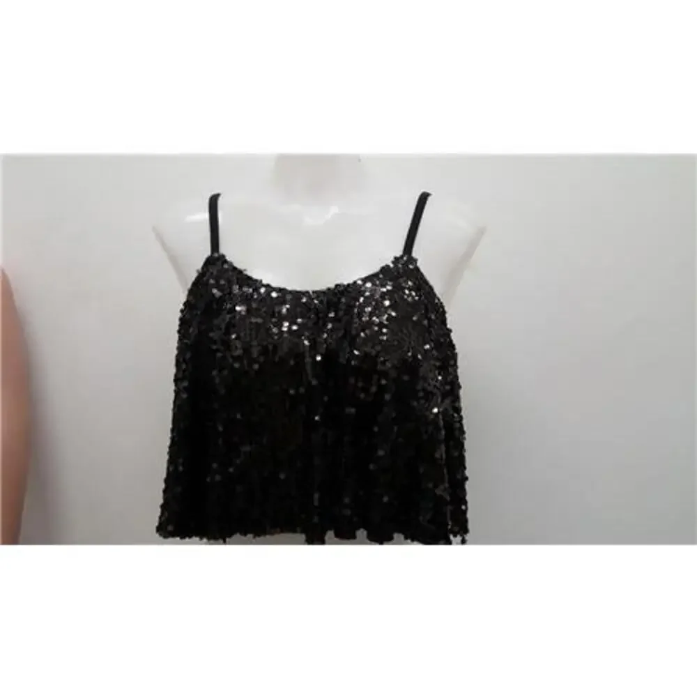 Pre-Owned Dance Costume Top Medium Child Black Balera SQ8386 Jazz Tap Clogging